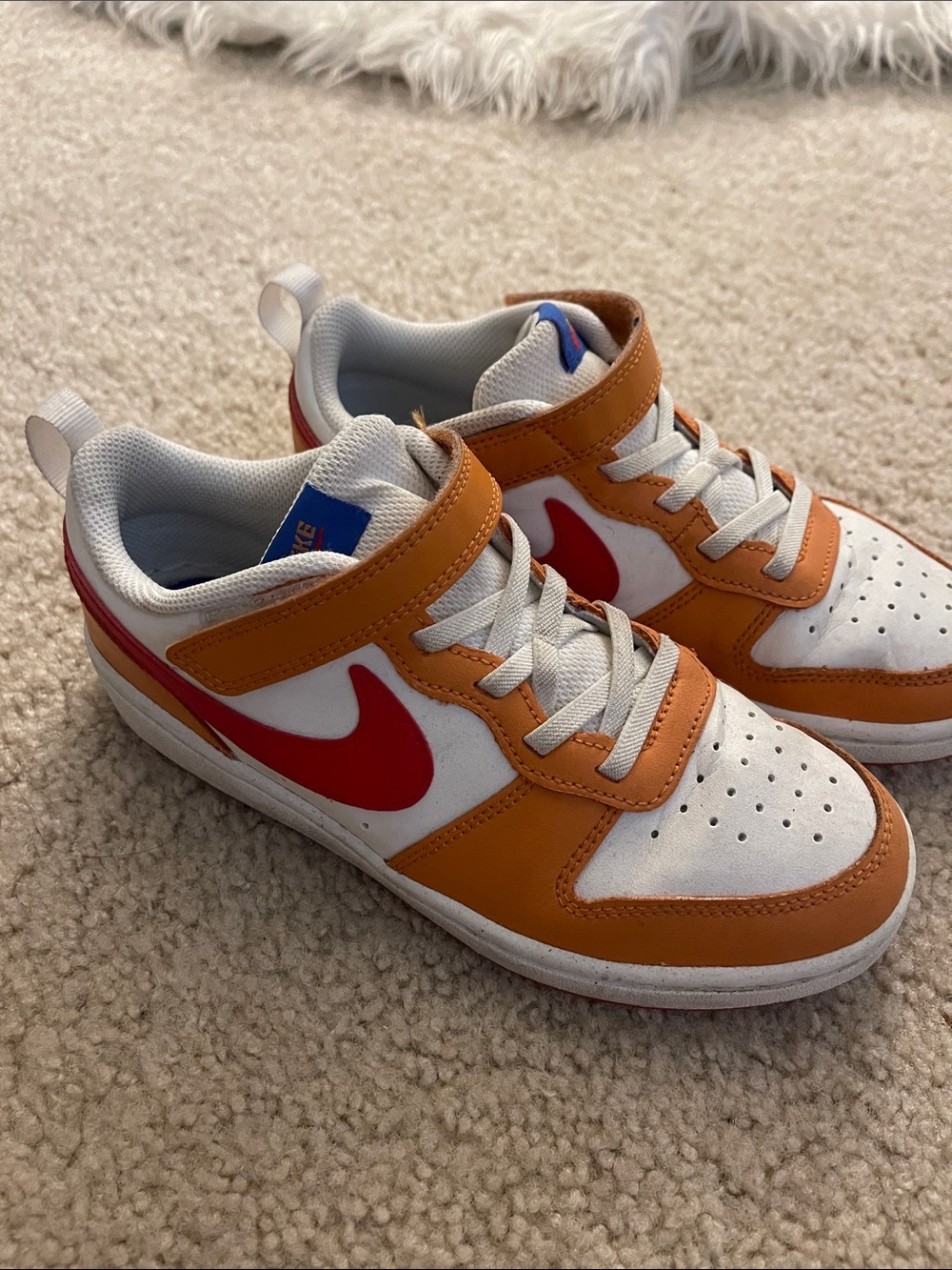 Nike Kids Orange, White & Red Low-Top Sneakers
